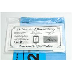 .999 solid palladium certified bar