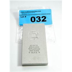 One pound .999 titanium investors bar