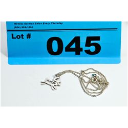 Estate .925 silver reindeer necklace