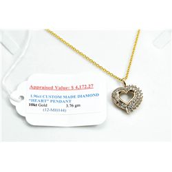 1.96Carat custom made diamond heart pendant