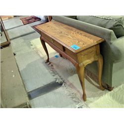 Oak single drawer sofa table