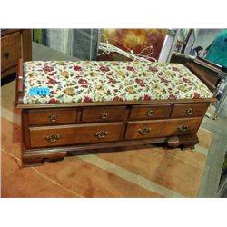 Lane cedar lined blanket box with cushioned seat