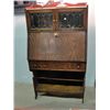 Image 1 : Early 1900s fumed oak drop front book case