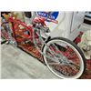 Image 1 : Low rider cruising bicycle; red with lots of
