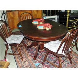 5pc dining table set; table with jacknife leaf and