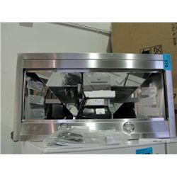 GE chrome vented range hood