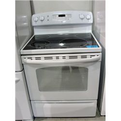 White GE glasstop stove