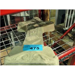 Large concrete cross decorative yard ornament