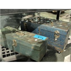 2 metal tool boxes