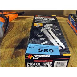 Performance tool pistol grip grease gun