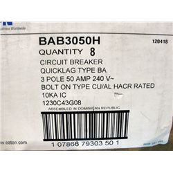 One box of 8 circuit breakers