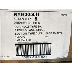 One box of 8 circuit breakers