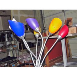 Multi colored shaded floor lamp