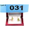 Image 1 : 14Kt Gold Peridot & Diamond Earrings