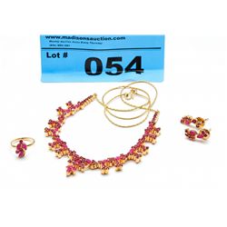 97.50ctw three piece natural ruby corundum necklac