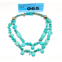 632.50ctw natural turquoise necklace