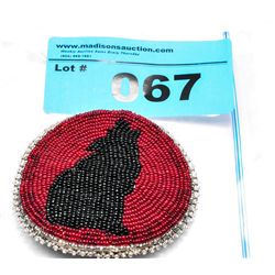 Beaded native decorative brooch