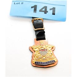 British columbia Corrections badge with leather