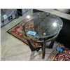 Image 1 : Glass top with metal base end table