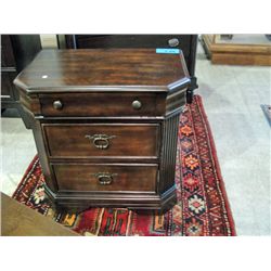 Mahogany finish 3 drawer night stand