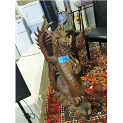 Carved mahogany 3F oriental dragon