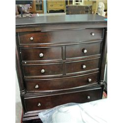 Mahogany finish 5 drawer highboy dresser