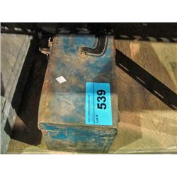 Blue metal toolbox and contents