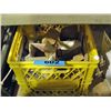 Image 1 : Yellow milk crate of assorted screws bolts and