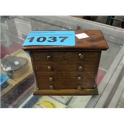 Vintage wooden mahogany dresser coin bank