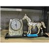 Image 1 : Metal horse clock