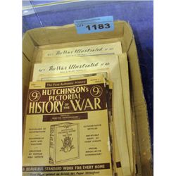 Box of vintage war illustrated and history of war