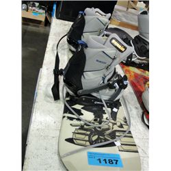 Childs snowboard with boots