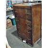 Image 1 : Walnut waterfall front 4 drawer highboy dresser