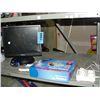Image 1 : Samsung moniter, Dlink router, and a battery
