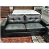 Image 1 : Contemporary black leather sofa