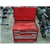 Image 1 : Red metal toolbox and contents