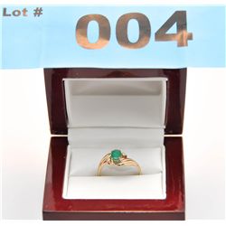 14kt Gold Emerald & Diamond Ring