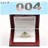 Image 1 : 14kt Gold Emerald & Diamond Ring