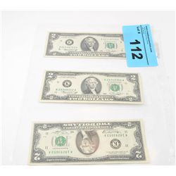 3 1976 series united states treasury 2 dollar bank