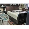 Image 1 : King size mahogany finish sleigh bed with 4 drawer