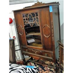 Matching antique walnut china cabinet