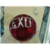 Image 1 : Early 1900s red glass exit light cover