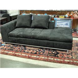 Black microfiber suede living room lounger