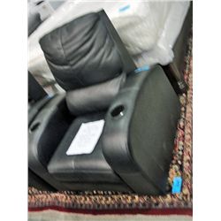 Black leather theater seat
