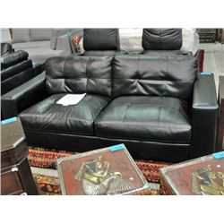 Black leather sofa