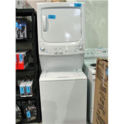 GE white stacking washer and dryer