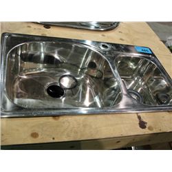 One Stainless steel double kitchen sink