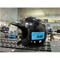 Black motorcycle helmet