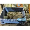 Image 1 : Blue plastic storage bin filled with anchor bolts