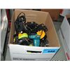 Image 1 : One box of assorted cordless drills, batteries